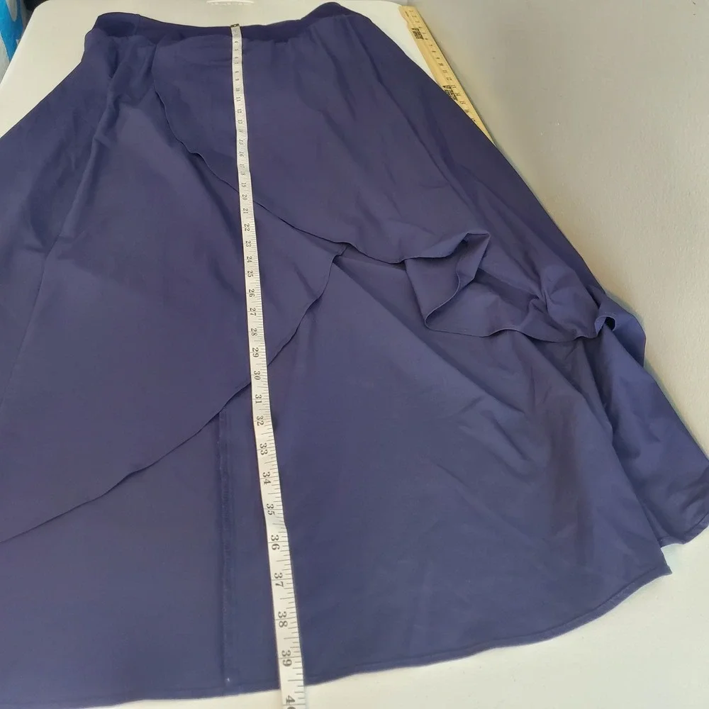 Halara Navy Blue High Low Wrap Maxi Skort Built-in Shorts Large L Athleisure